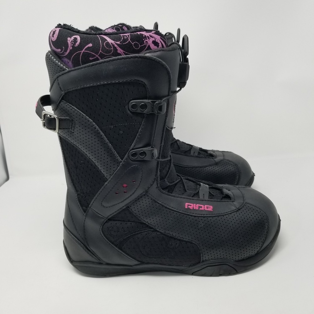 Women's Black Pink Purple RIDE SAGE Snowboard Boots Size 9.5 - Picture 9 of 16